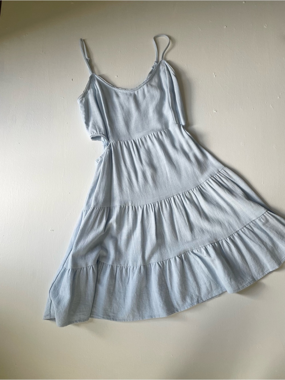 Altar'd State Light Blue Tiered Mini Dress